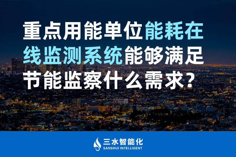 三水智能化重点用能单位能耗在线监测系统能够满足节能监察什么需求？